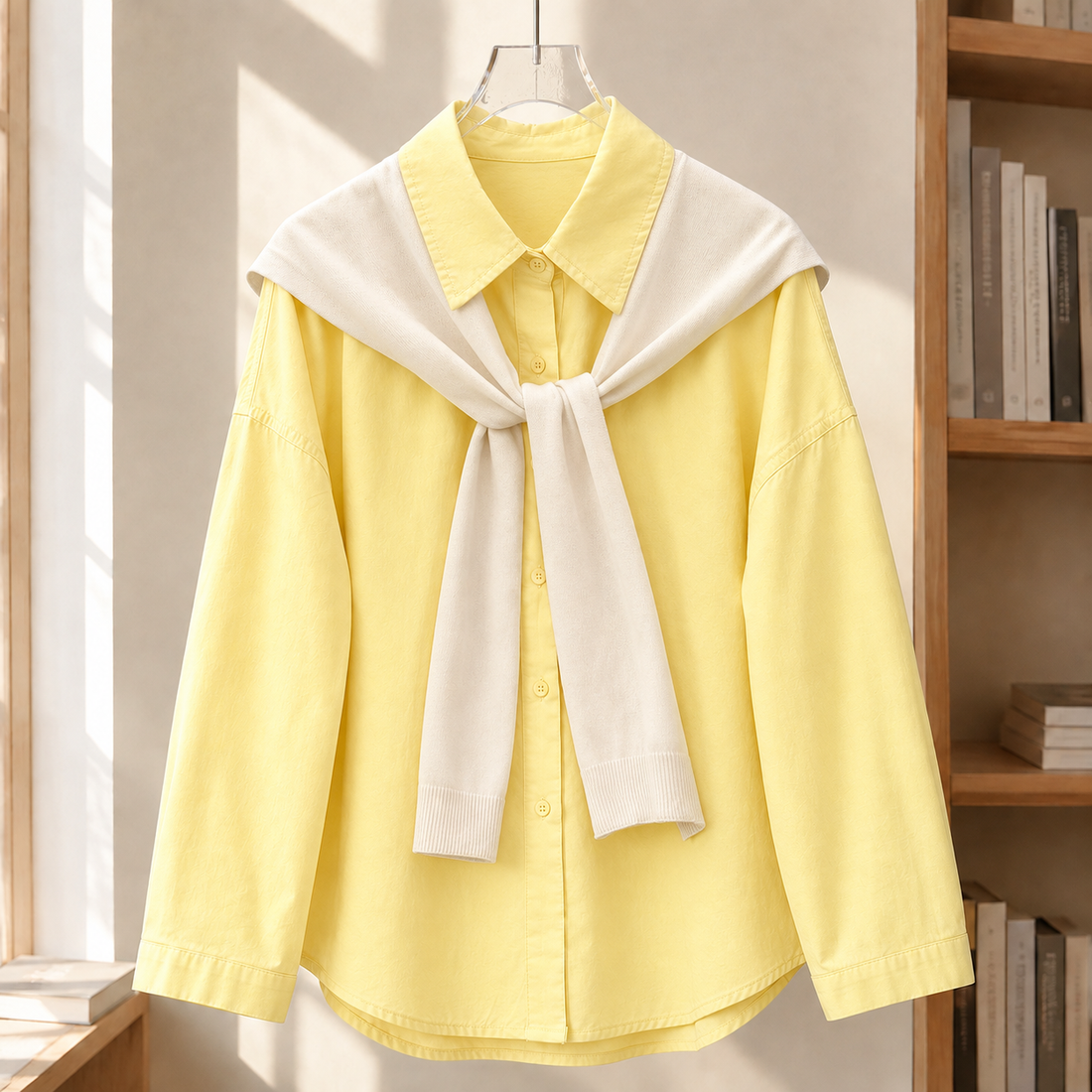 Lucia-Louise Layered Shirt Set - Light Yellow