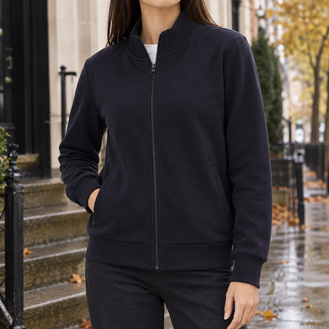 Vera-Skye Stand Collar Jacket - Stand Collar Black