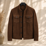 Florian-Grey Suede Jacket - Brown