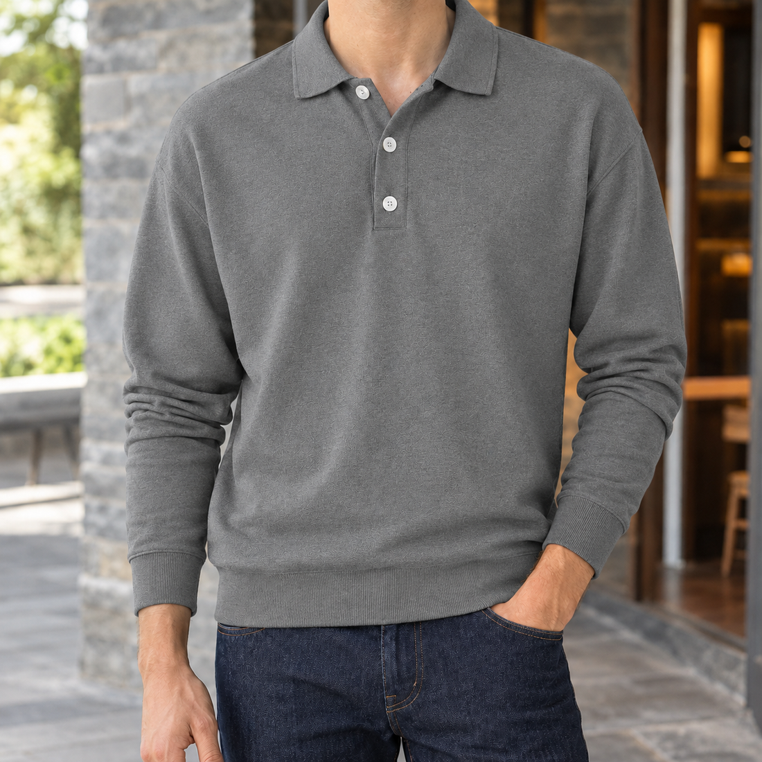Bertrand-Reid Relaxed Polo - Dark Gray
