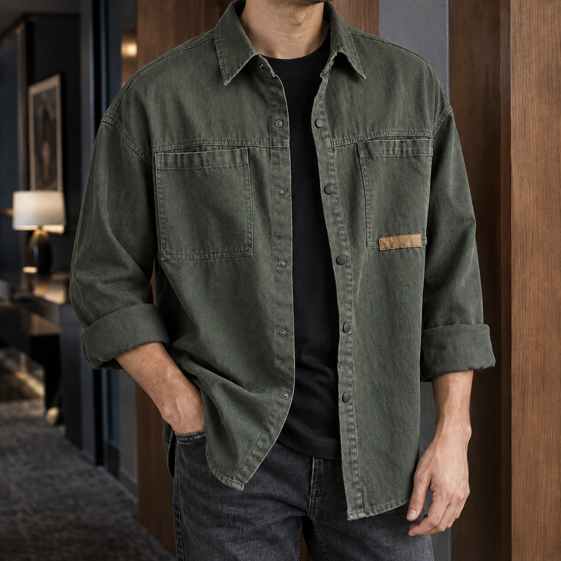 Orion-Wade Utility Overshirt - Army Green