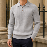 Cedric-Scott Cable Knit Sweater - Gray