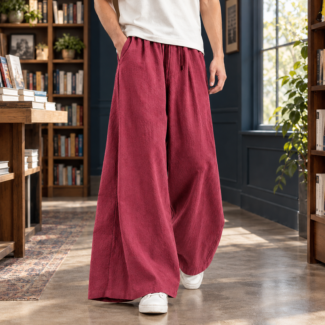 Finley-Rhys Wide Leg Pants - Wine Red