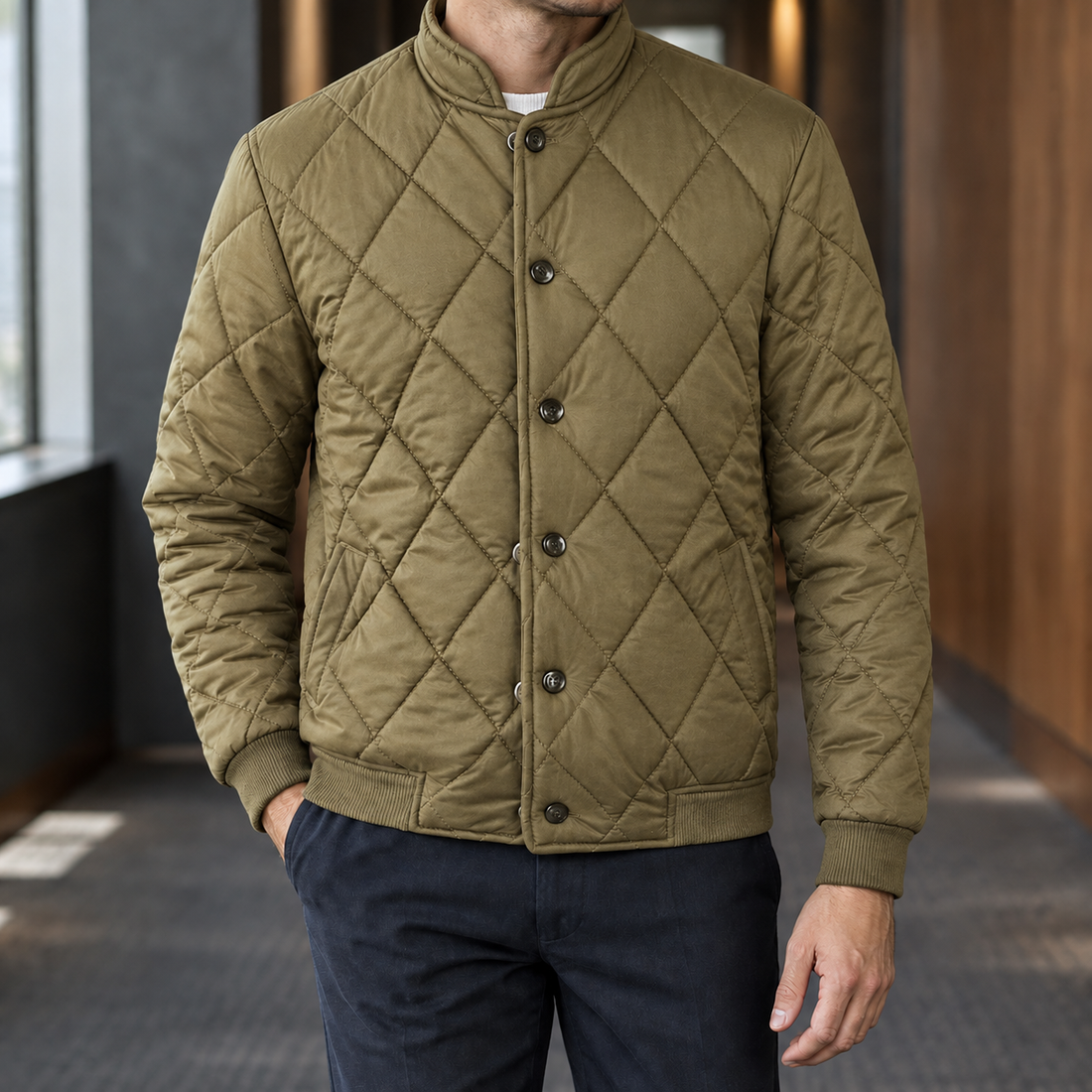 Samuel Quilted Jacket - Khaki