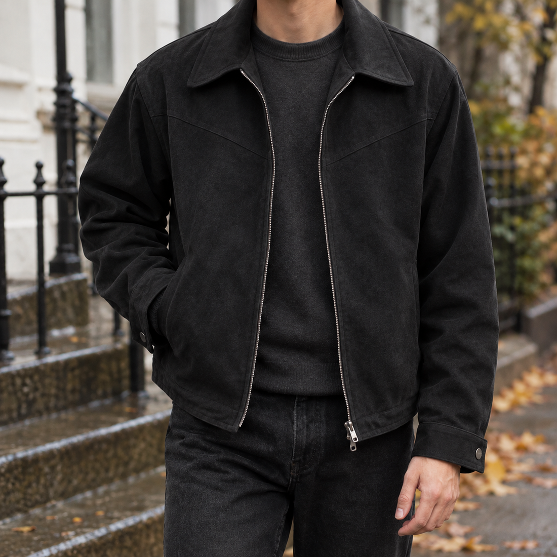 Andrew-Wade Zip Jacket - Black