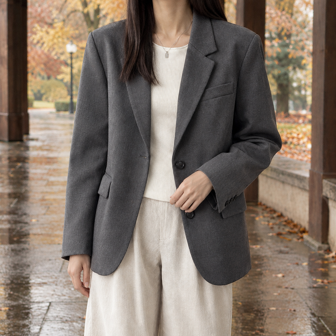 Philippa-Grace Relaxed Blazer - Gray