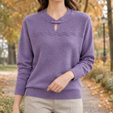 Madeleine-Skye Keyhole Sweater - Purple