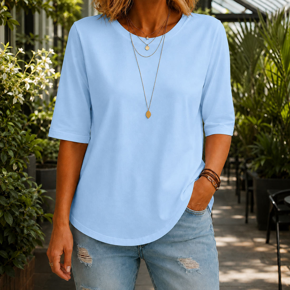 Sabine-Mae Relaxed Tee - Blue
