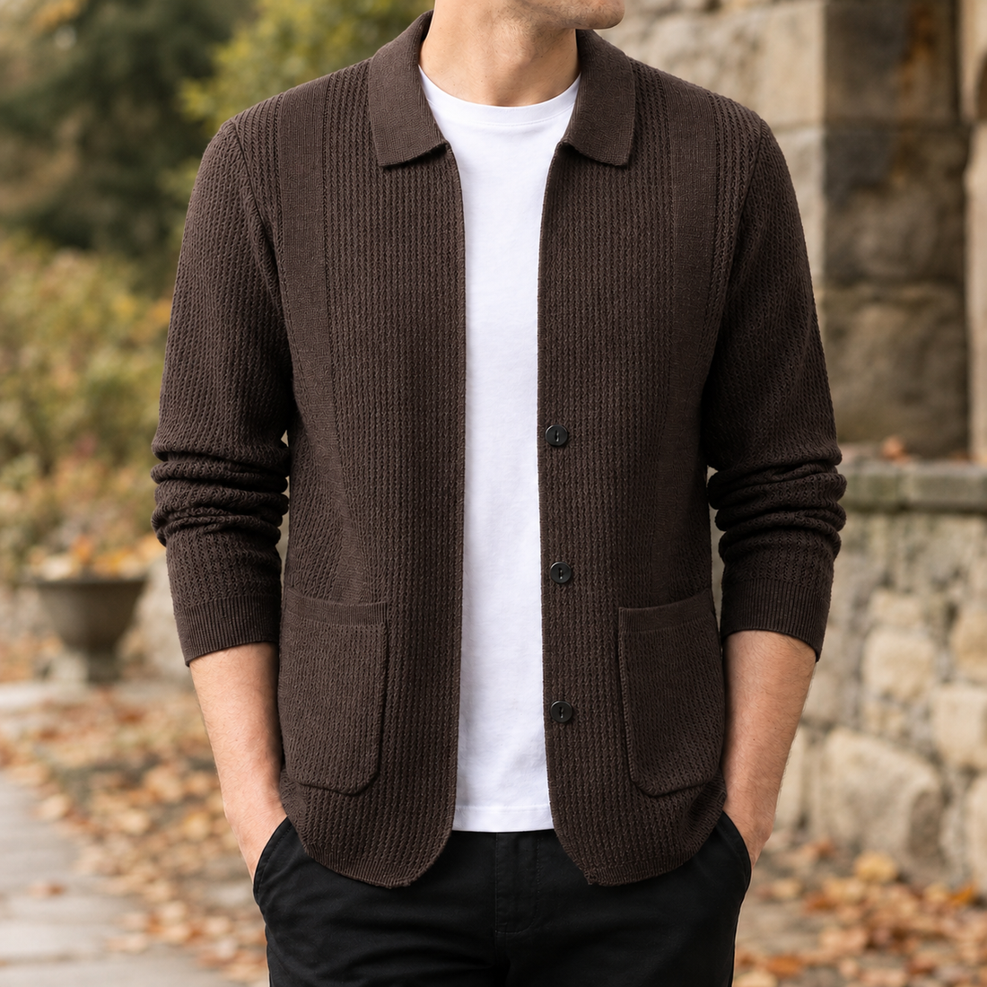 Fulbert-Flynn Collared Cardigan - Brown