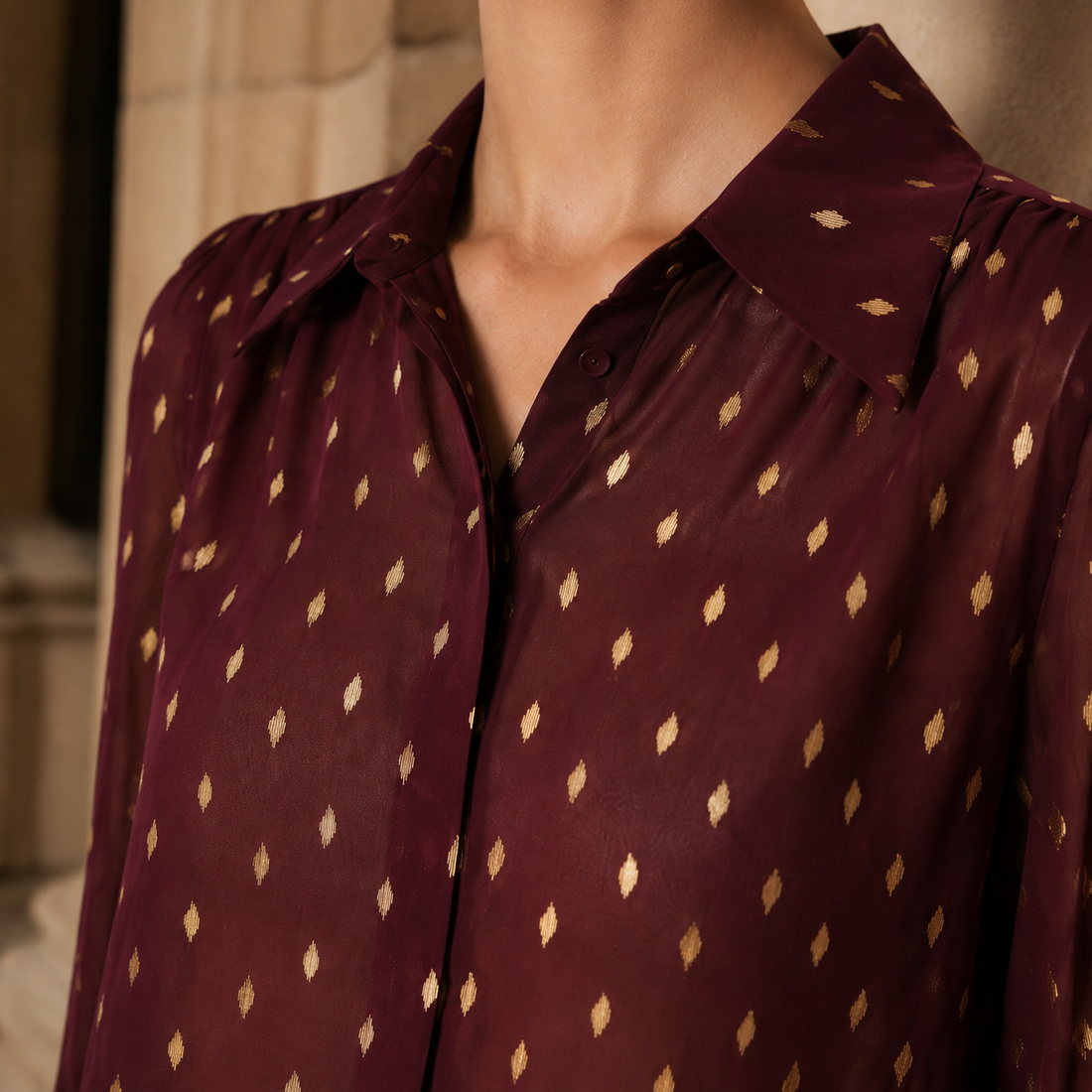 Zinnia Gold Dot Blouse - Lead Product Detail