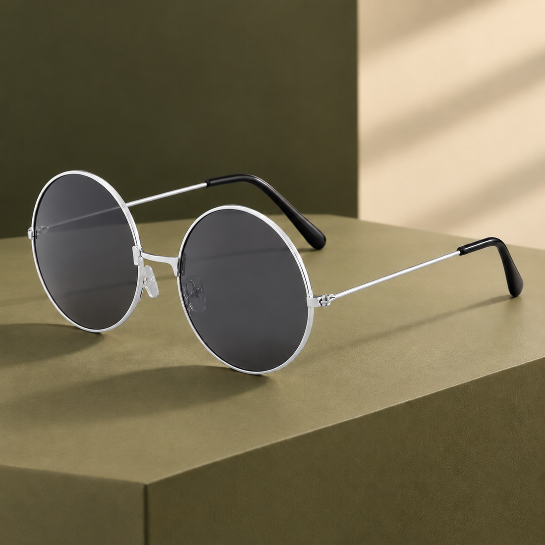 Amaury Retro Sunglasses - Silver Gray