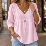 Bettina V-Neck Blouse - Pink