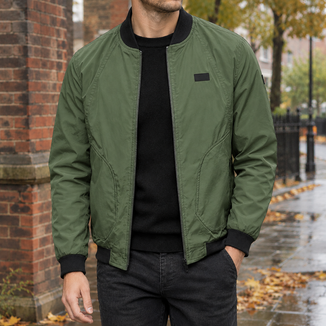 Max-Grant Bomber Jacket - Army Green