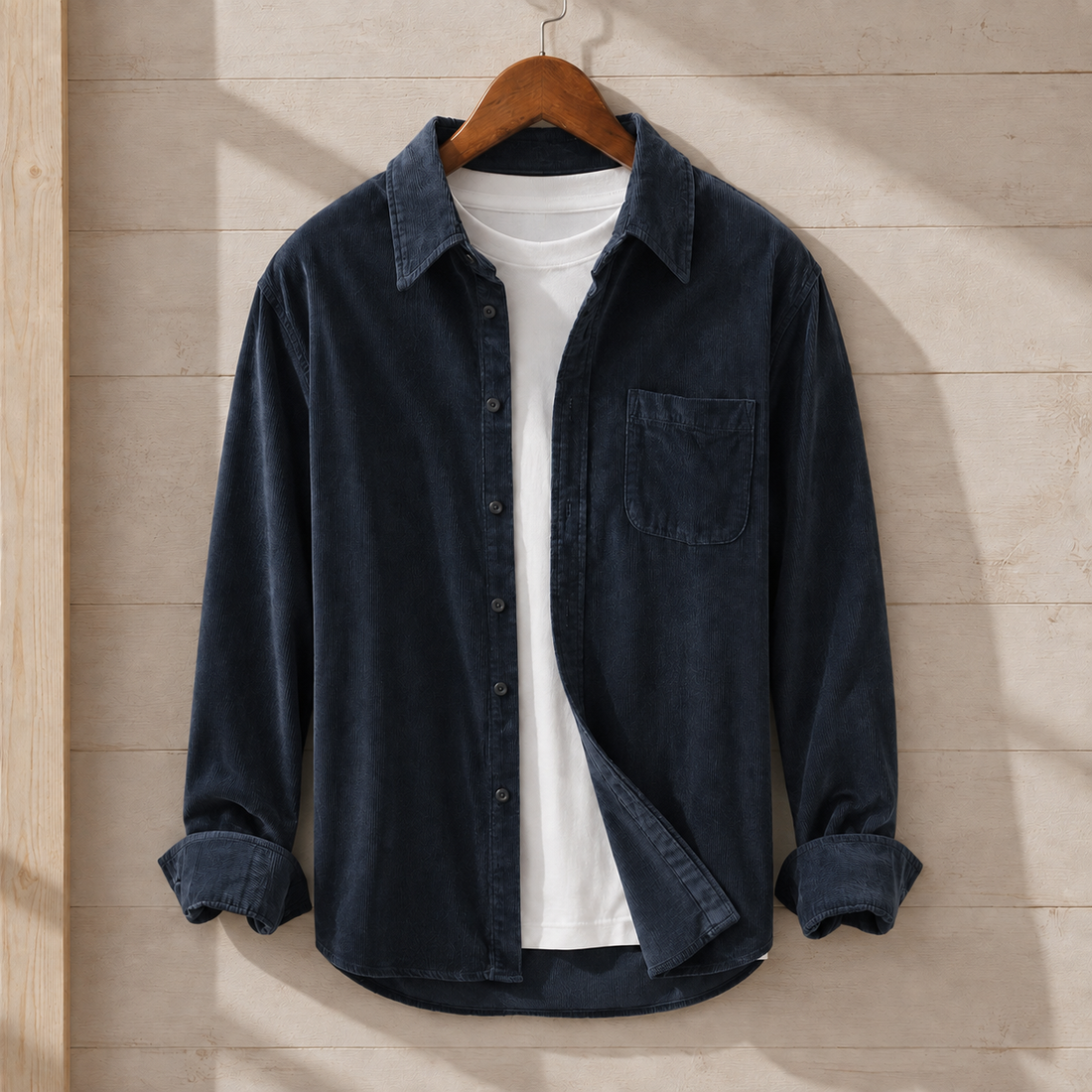 Tristan-Rhys Corduroy Shirt - Dark Blue