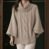 Delaney Cable Poncho - Khaki