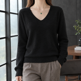 Amalia-Kate V-Neck Sweater - Black