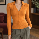 Kiera-Hope Ribbed Cardigan - Muse Orange