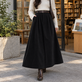 Genevieve-Rose Corduroy Skirt - Black