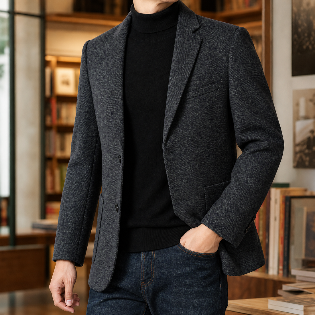 Gaspard Cashmere Blazer - Black