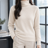 April-Pearl Roll Neck Sweater - Cream