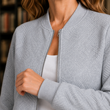 Leonie Geometric Bomber Jacket - Lead Product Detail