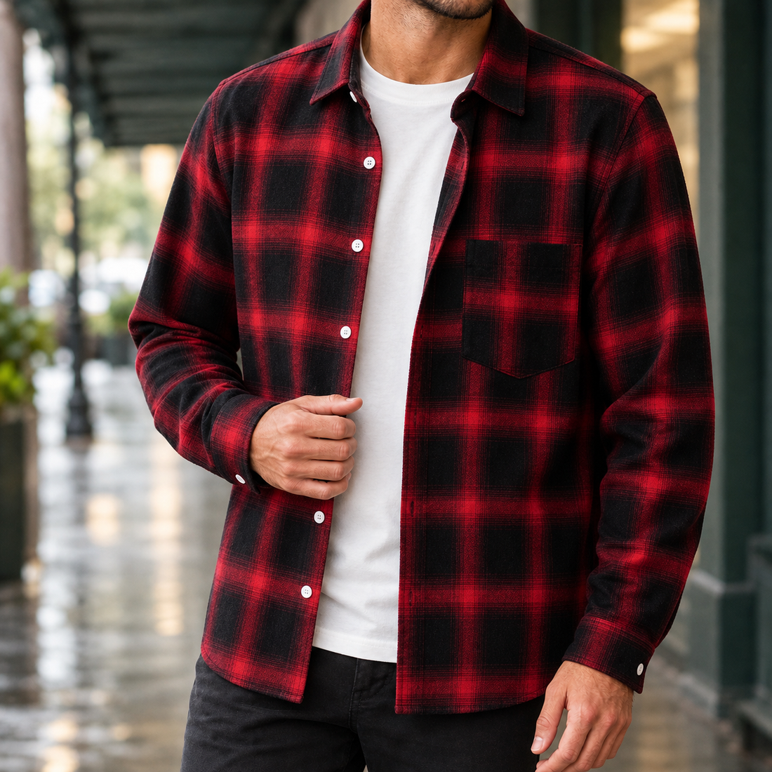 Rocco-York Plaid Overshirt - Red