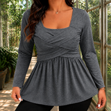 Winona-Mae Square Neck Top - Gray