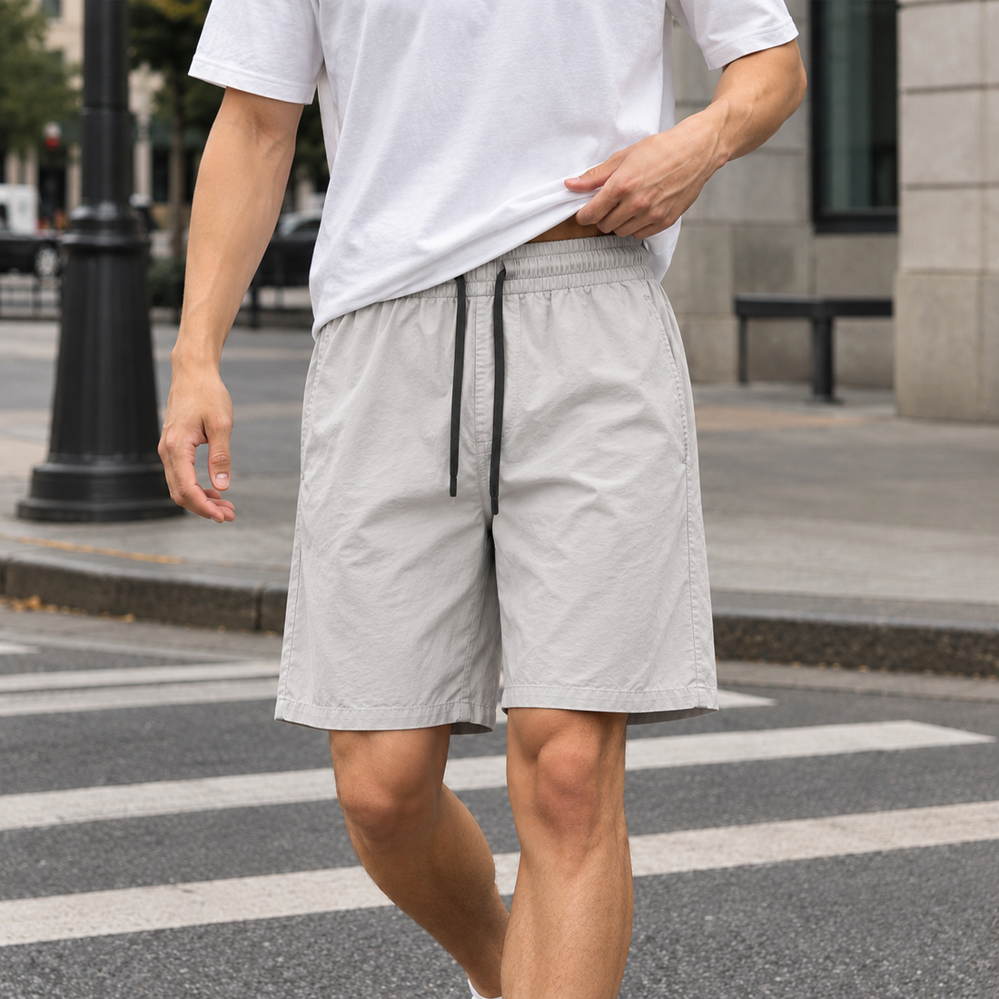 Jonas Relaxed Shorts - Light Gray 2