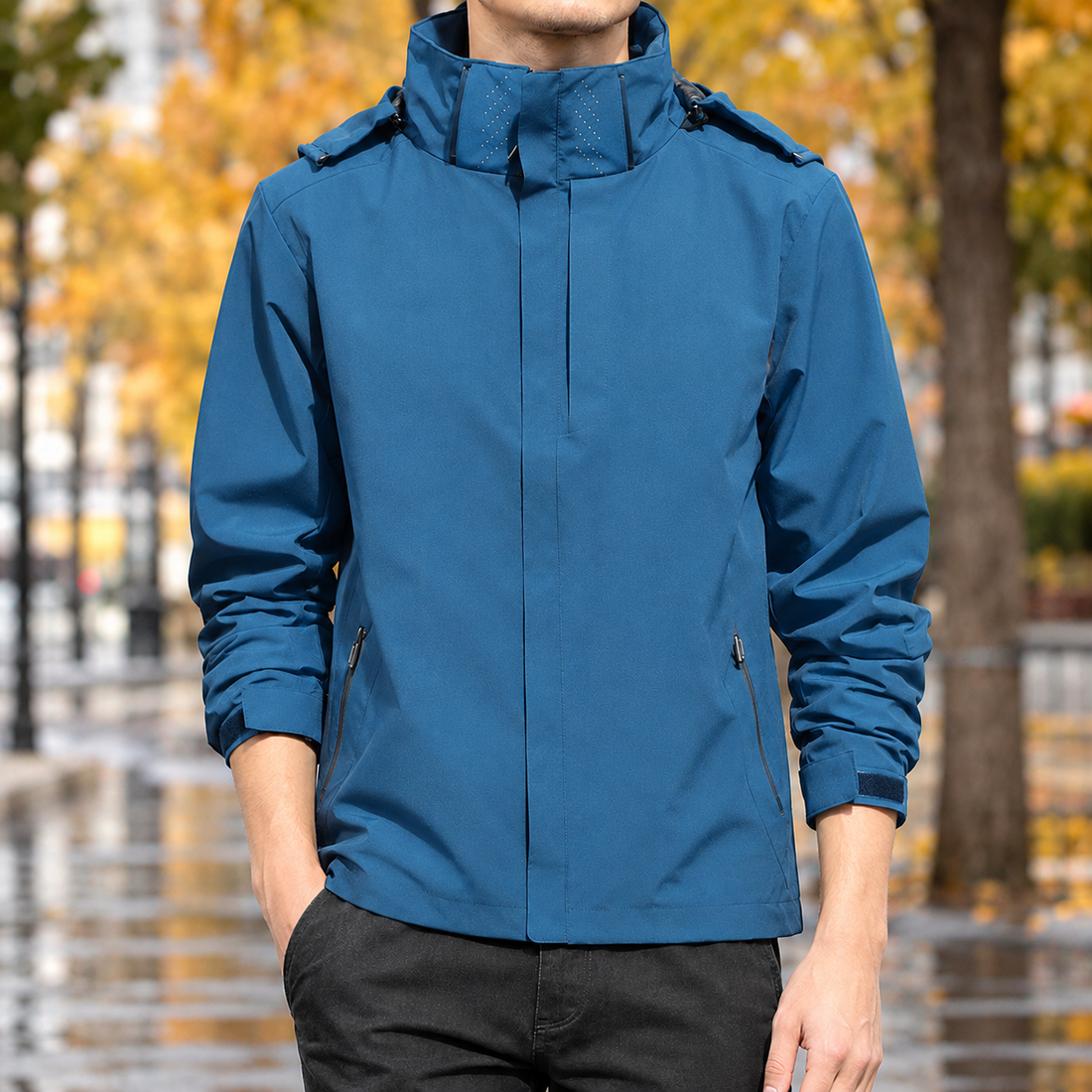 Waldemar-Scott Hooded Jacket - Denim Blue