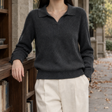 Xaviera-Elise Ribbed Sweater - Dark Gray