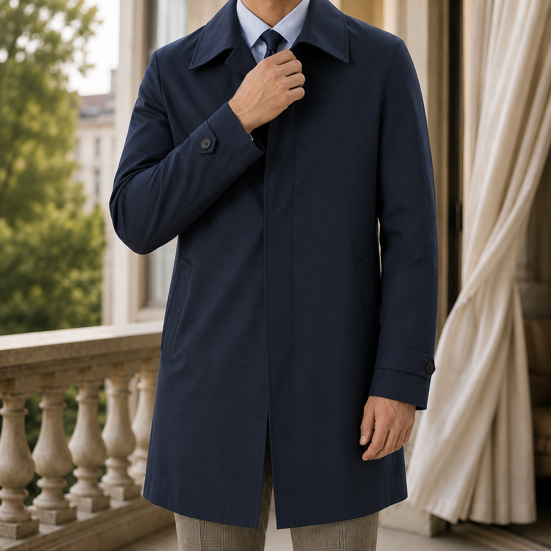Holden Single-Breasted Trench - Blue
