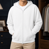 Ludovic Zip Hoodie - White