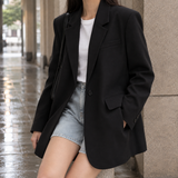 Margot-Pearl Relaxed Blazer - Black