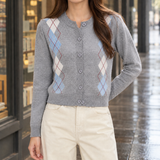 Audric-Scott Argyle Cardigan - Light Gray