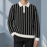 Ross-Rhys Striped Sweater - Black