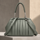 Manfredi Pleated Handle Bag - Sage Green