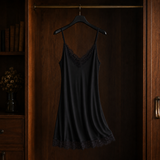 Ameline Lace Trim Nightdress - Black