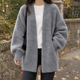 Ariadne-Belle Open Front Cardigan - Gray