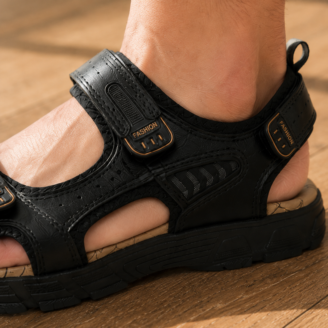 Marcello Adjustable Sandals - Lead Product Detail