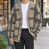 Solomon Plaid Cardigan - Khaki