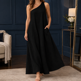 Elle One-Shoulder Jumpsuit - Black