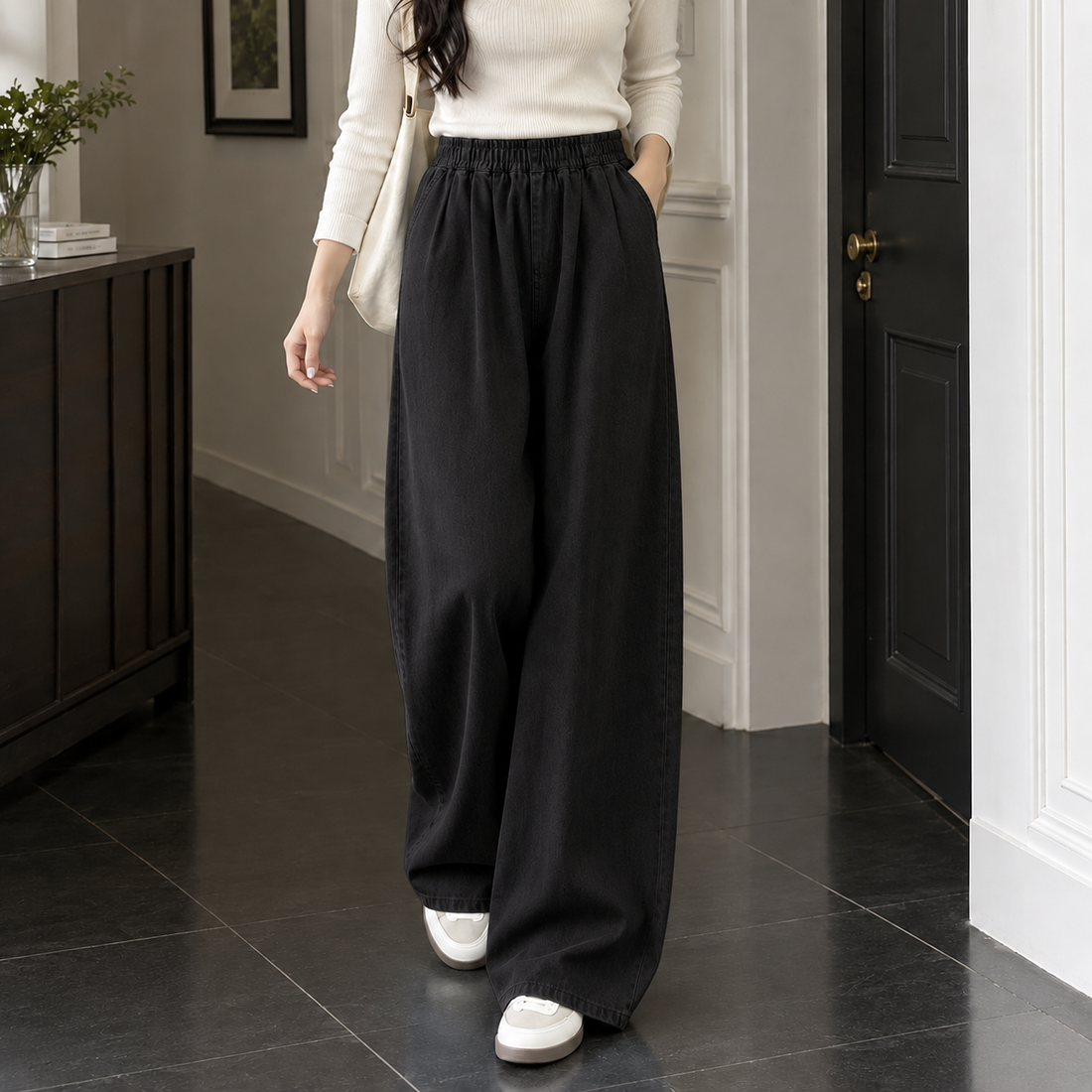 Andrina Wide Leg Pants - Black (standard)