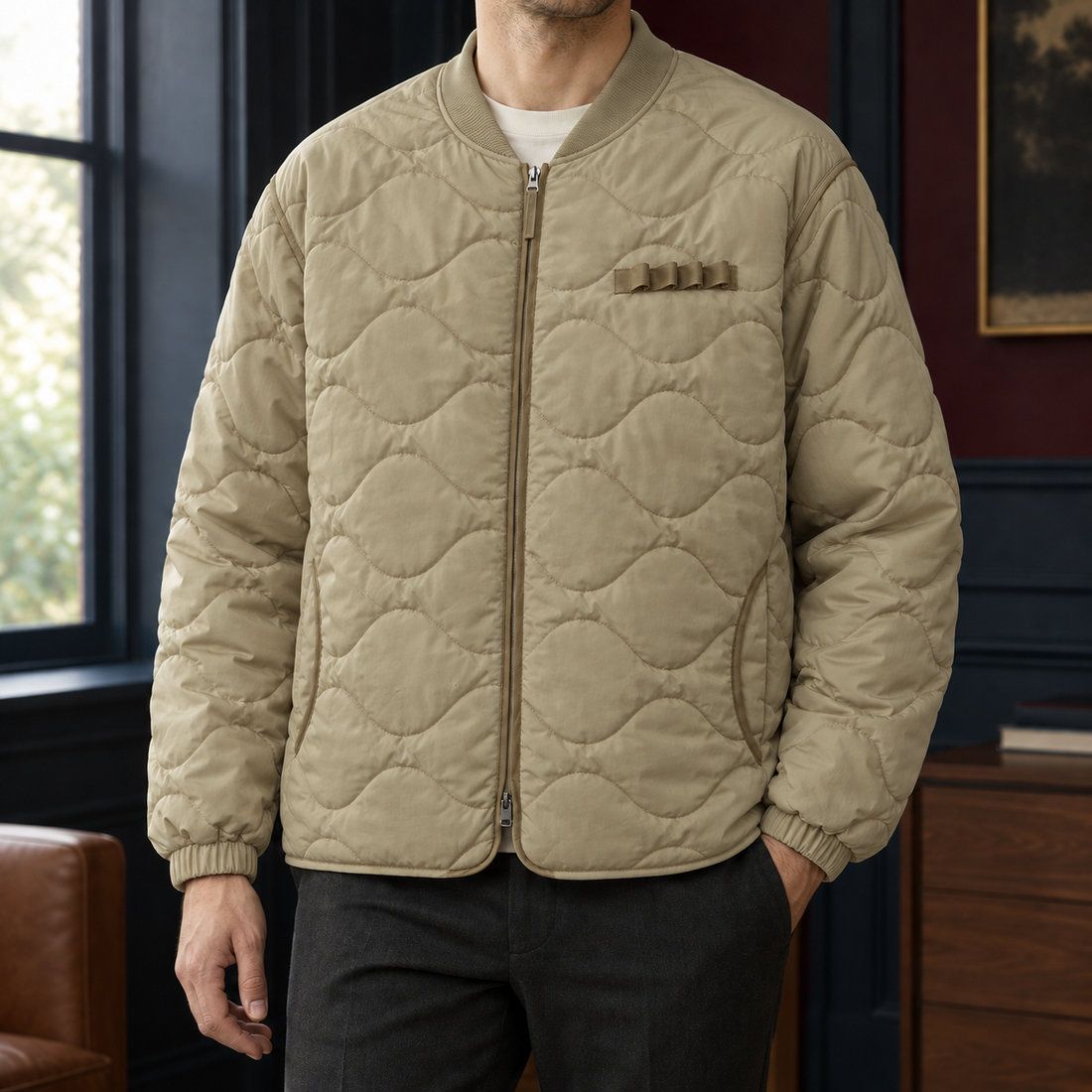Otto-York Quilted Jacket - Beige