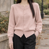 Diana-Mae Crewneck Cardigan - Pink