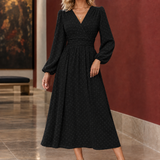 Valentine-Louise Ruched Dress - Black