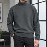 Zane-Miles Ribbed Turtleneck Sweater - Dark Gray