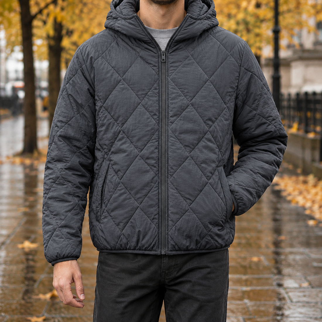 Tancred-Grant Quilted Jacket - Gray