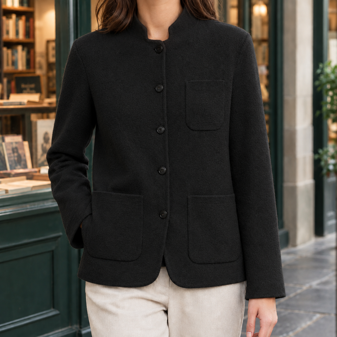 Celine-Skye Stand Collar Jacket - Hepburn Black