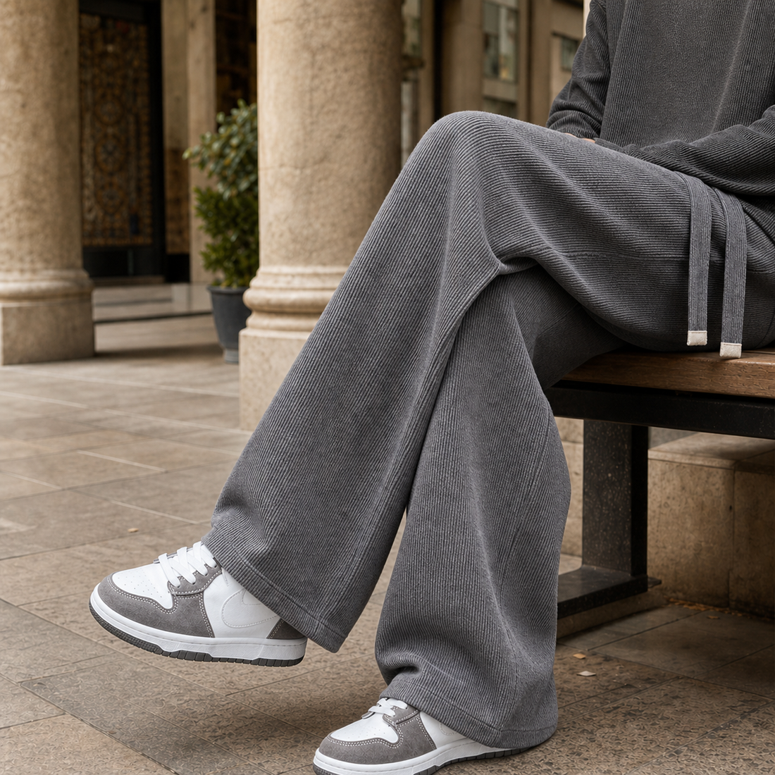 Herbert-Cole Wide Leg Pants - Gray