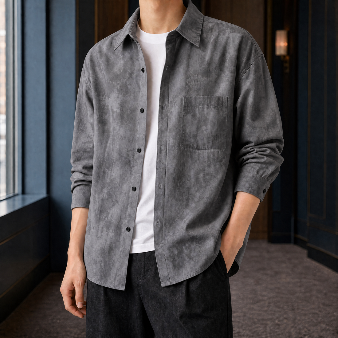 Simon-Rhys Relaxed Shirt - Gray